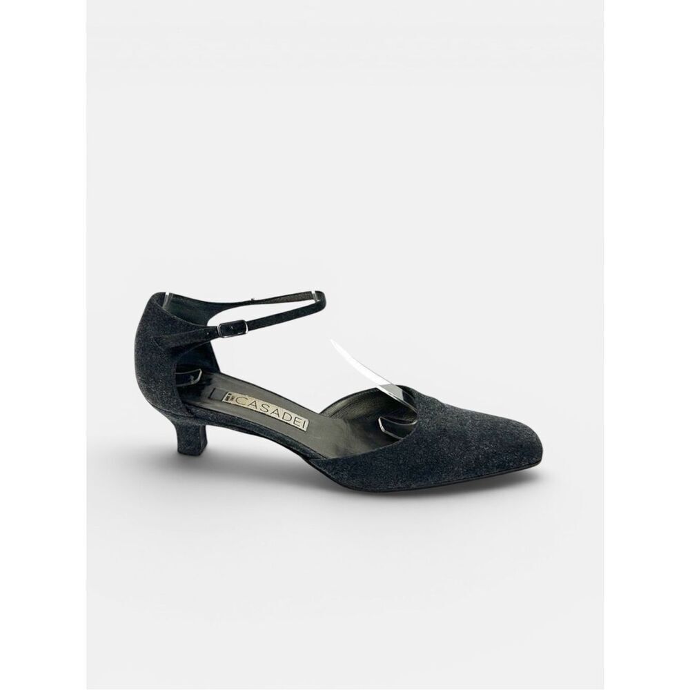 CASADEI Italy Gray Mary Jane Kitten HeelsโShoesโUSโ6,5